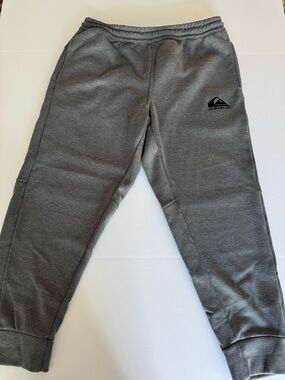 Quiksilver Men’s Gray Fleece Joggers with Logo